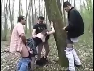 they took out into the forest and fucked a drunken russian student in a crowd, let them go in a circle and fucked hard, russian homemade porn